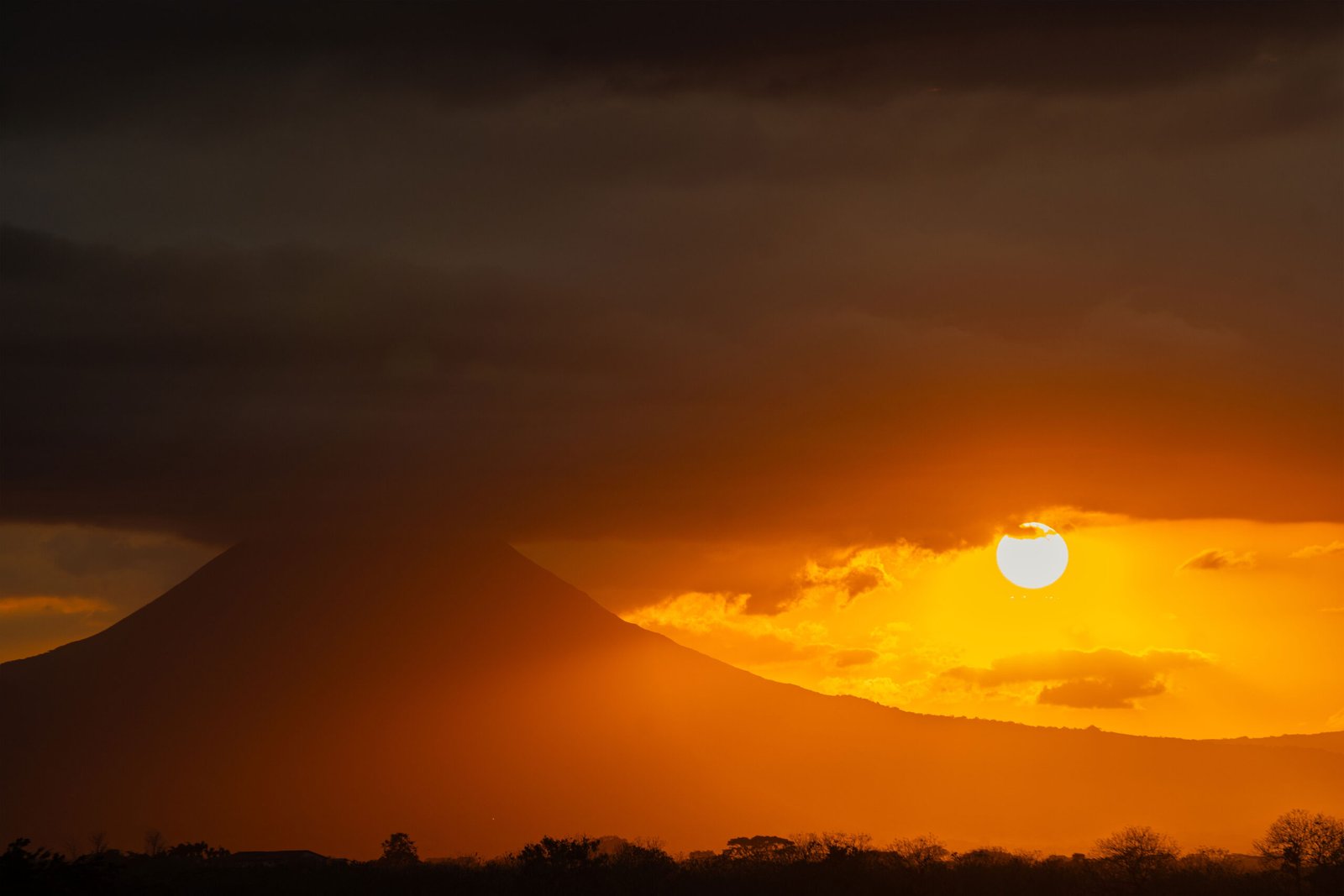 Sunset over Arenal Volcano in La Fortuna, Costa Rica.